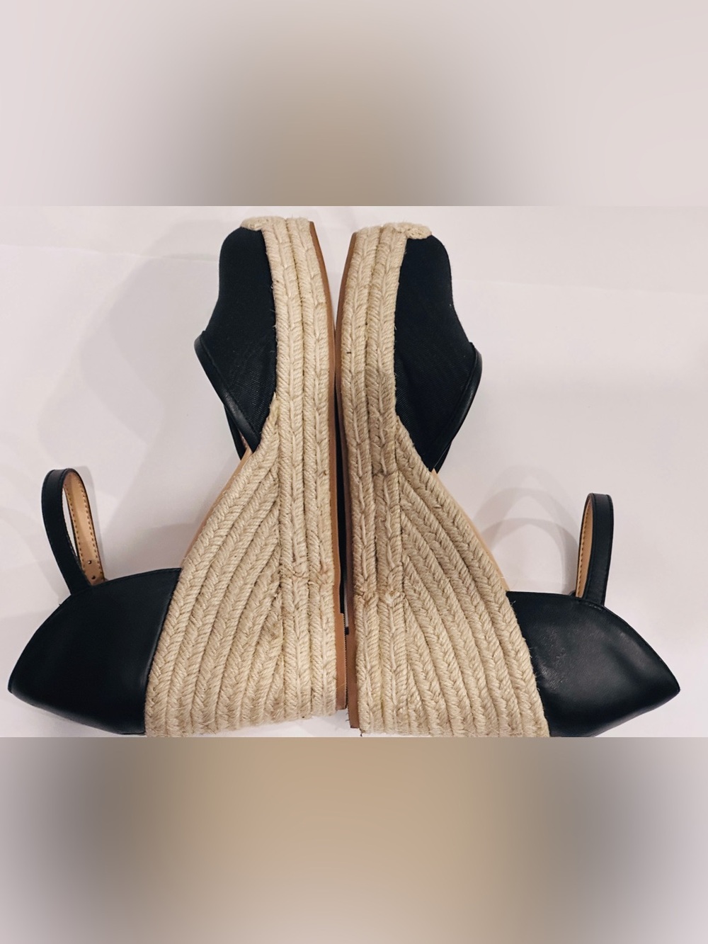 Naturalizer Black Espadrille Wedge Sandals Size 9.5 Comfort Shoes - Picture 8 of 16